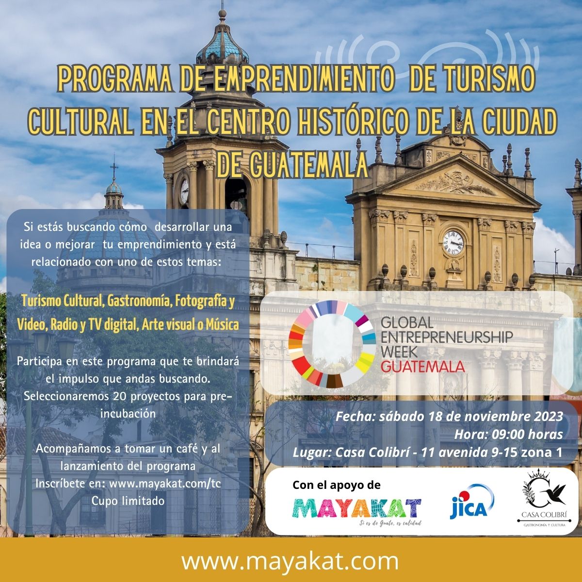Programa de emprendimiento, Turismo Cultural en el Centro Histórico